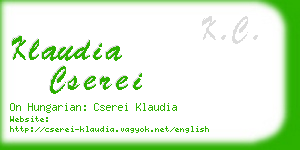 klaudia cserei business card